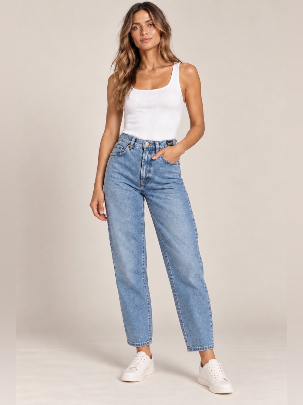 VINTAGE VERSACE 90s High-Waisted Tapered Mom Jeans